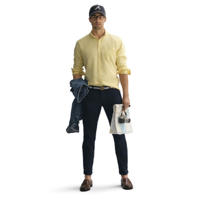 St. John's Bay Garment Dyed Oxford Mens Classic Fit Long Sleeve Button-Down Shirt