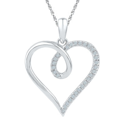 Womens / CT. T.W. Natural White Diamond 10K Gold Heart Pendant Necklace