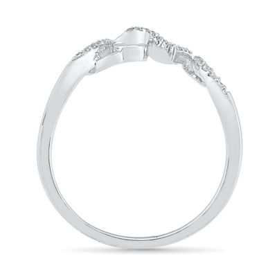 Womens Diamond Accent Natural White Diamond Sterling Silver Cocktail Ring