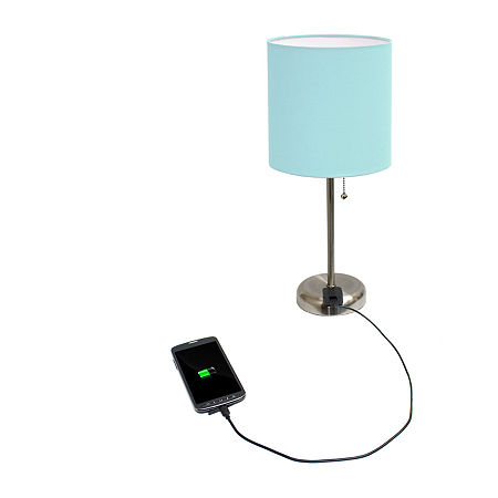 LimeLights Stick Lamp With Charging Outlet Table Lamp, One Size, Blue