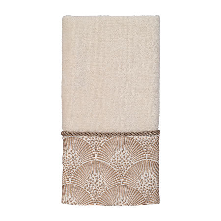 Avanti Deco Shell Ivory Embellished Bordered Bath Towel, One Size, Beige