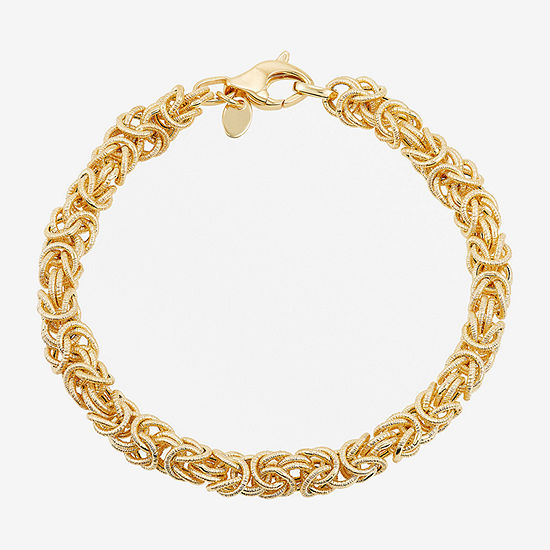Made in Italy 14K Gold Hollow Byzantine Chain Bracelet