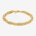 Made in Italy 14K Gold Hollow Byzantine Chain Bracelet