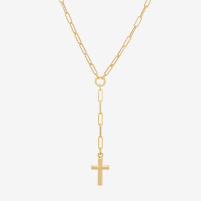 Religious Jewelry Womens 10K Gold Cross Y Necklace JCPenney