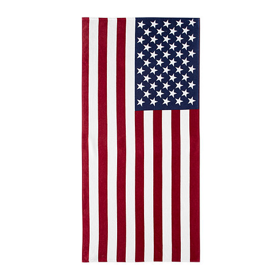 Outdoor Oasis Patriotic American Flag Printed Beach Towel
