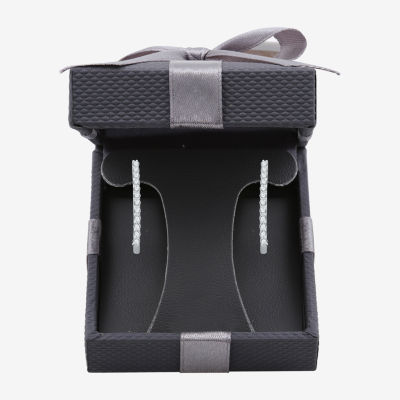 Womens 1/2 CT. T.W. Lab Grown White Diamond Sterling Silver 21mm Hoop Earrings