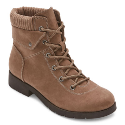 St. John's Bay Womens Yumma Stacked Heel Lace Up Boots