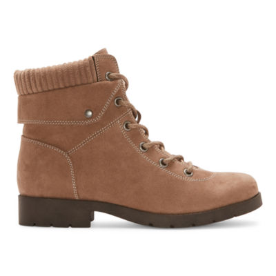 St. John's Bay Womens Yumma Stacked Heel Lace Up Boots