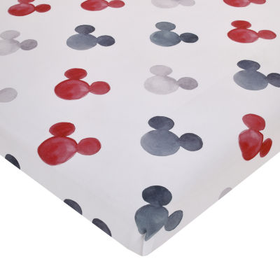 Disney Collection Mickey Mouse Crib Sheet, Color Red JCPenney