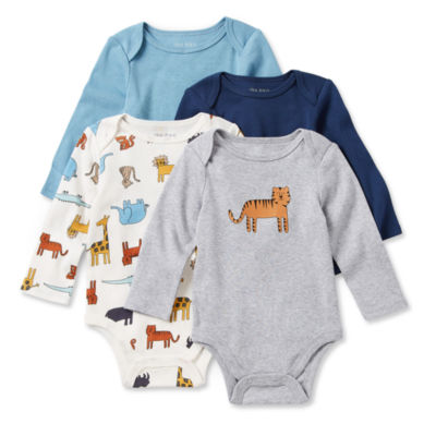 Okie Dokie Baby Boys 4-pc. Long Sleeve Bodysuit