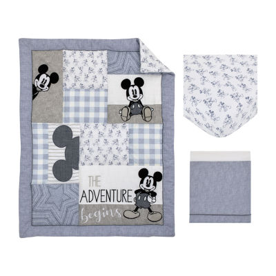 Disney Collection 3pc. Mickey Mouse Crib Bedding Set, Color Blue