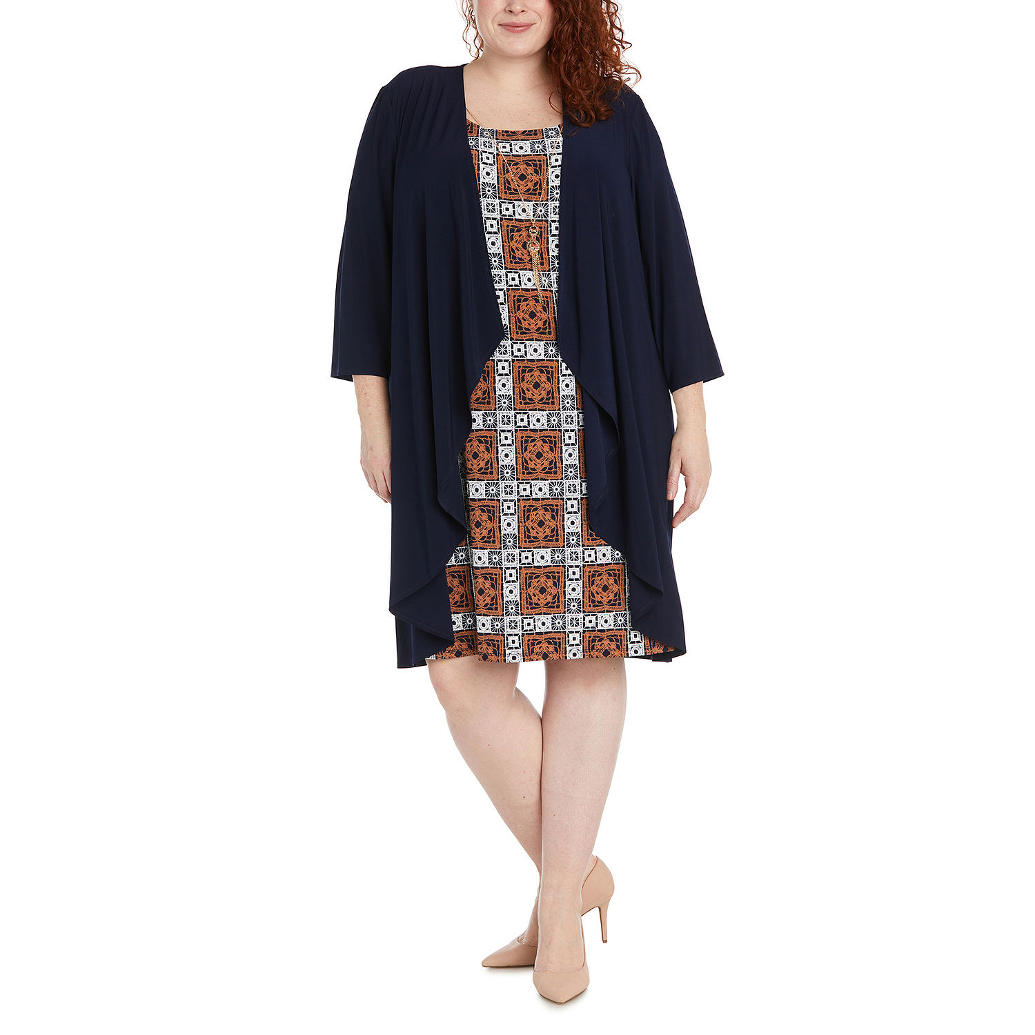 R & M Richards Plus Jacket Dress, Color: Navy Clay - JCPenney