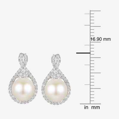 Dyed White Cultured Freshwater Pearl Sterling Silver 15mm Stud Earrings