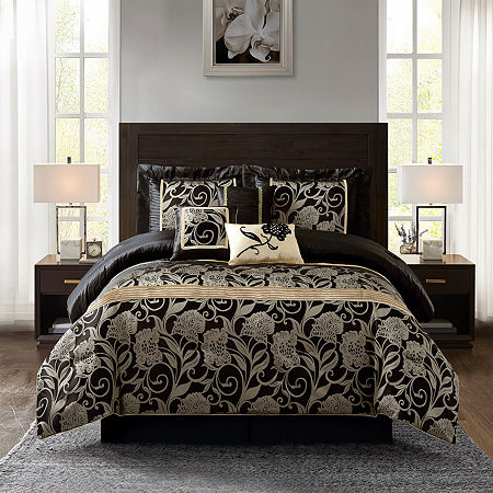 Stratford Park Katelin 7pc Comforter Set, One Size, Black