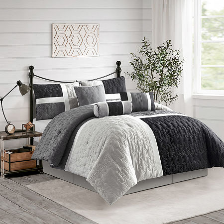 Stratford Park Palmira 7pc Midweight Comforter Set, One Size, Gray