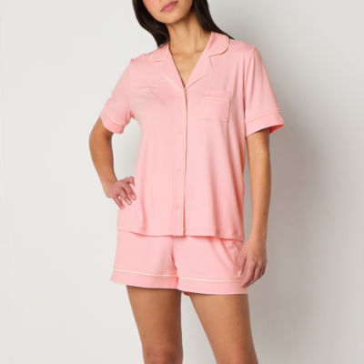 Ambrielle Womens Short Sleeve 2-pc. Shorts Pajama Set