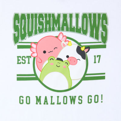 Juniors Varsity Oversized Tee Womens Crew Neck Short Sleeve Squishmallows Graphic T-Shirt