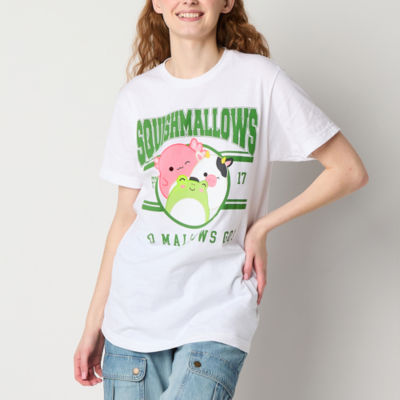 Juniors Varsity Oversized Tee Womens Crew Neck Short Sleeve Squishmallows Graphic T-Shirt