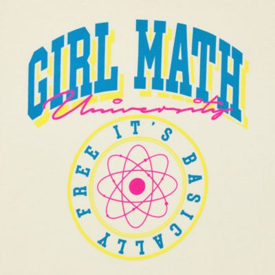 Juniors Girl Math Oversized Tee Womens Crew Neck Short Sleeve Graphic T-Shirt