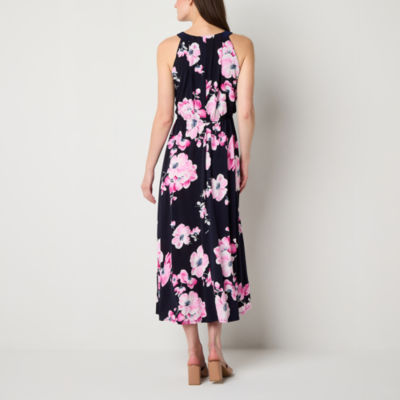 Robbie Bee Womens Sleeveless Floral Maxi Dress