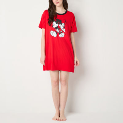 Disney Mjc Womens Mickey Mouse Juniors Short Sleeve Round Neck Nightshirt