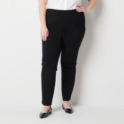 Liz Claiborne-Plus Alexis Womens Mid Rise Straight Pull-On Pants