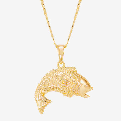 Limited Quantities! Fish Womens 14K Gold Over Silver 22 Inch Pendant Necklace