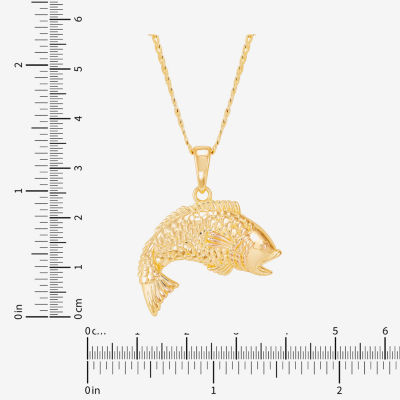 Limited Quantities! Fish Womens 14K Gold Over Silver 22 Inch Pendant Necklace