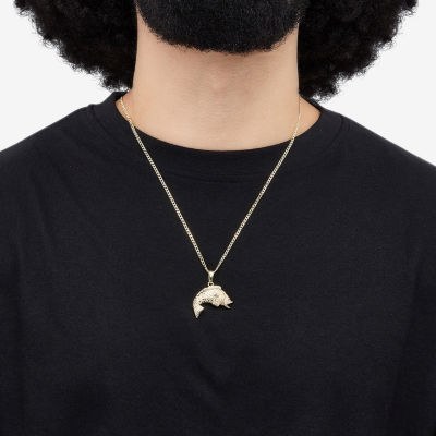 Limited Quantities! Fish Womens 14K Gold Over Silver 22 Inch Pendant Necklace