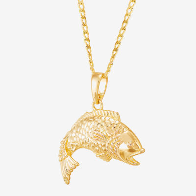 Limited Quantities! Fish Womens 14K Gold Over Silver 22 Inch Pendant Necklace