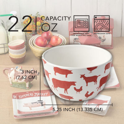 Certified International Vintage Farm 4-pc. Ceramic Ice Cream Bowl