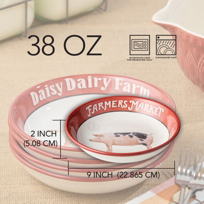 Certified International Vintage Farm 4-pc. Ceramic Soup Bowl