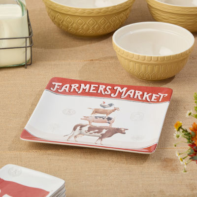 Certified International Vintage Farm Ceramic Serving Platter