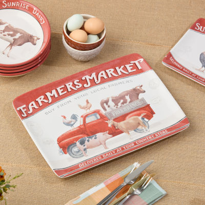 Certified International Vintage Farm Ceramic Serving Platter