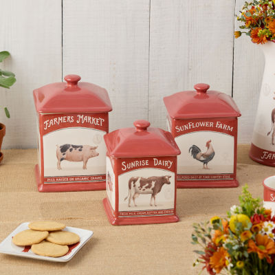 Certified International Vintage Farm 3-pc. Canister