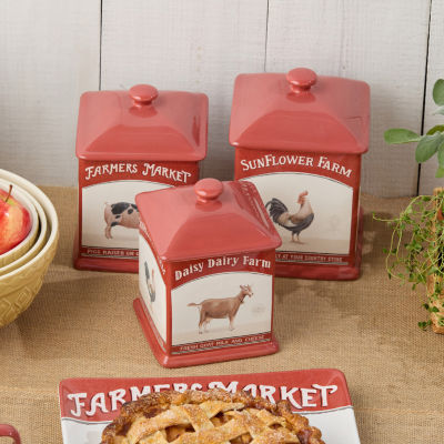 Certified International Vintage Farm 3-pc. Canister