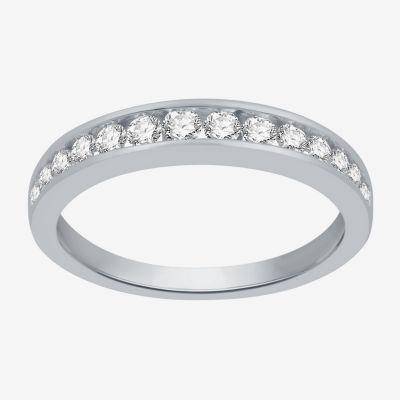 (I-J / I2) Womens 3MM 1/2 CT. T.W. Natural White Diamond 14K Gold Wedding Band