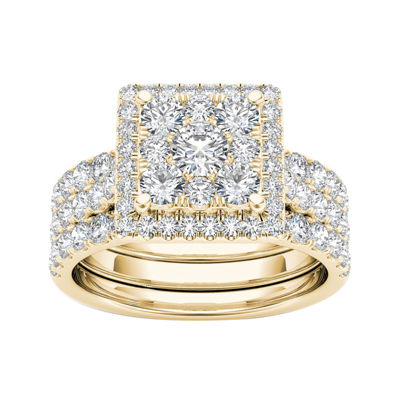 2 CT.T.W. Natural Diamond 10K Yellow Gold Bridal Set