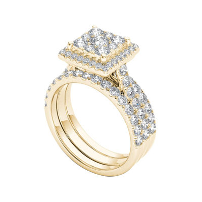 2 CT.T.W. Natural Diamond 10K Yellow Gold Bridal Set