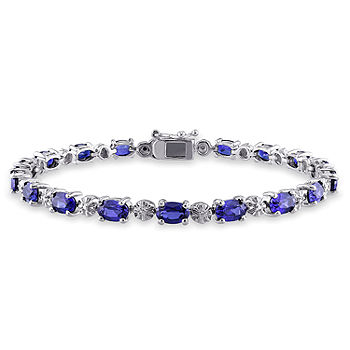 Lab-Created Sapphires Sterling Silver Bracelet