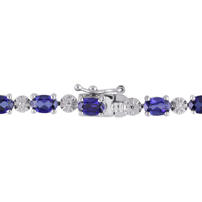 Lab Created Sapphire Sterling Silver Inch Tennis Bracelet