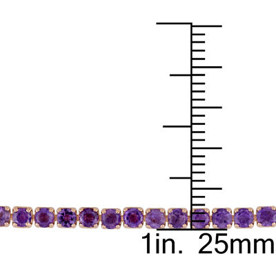 Womens Genuine Purple Amethyst Sterling Silver Bolo Bracelet