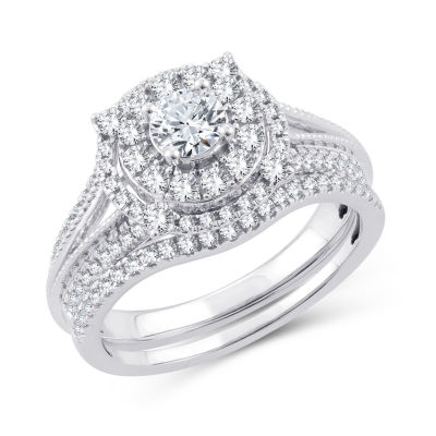 Womens 1 CT. T.W. Natural White Diamond 10K Gold Round Engagement Ring