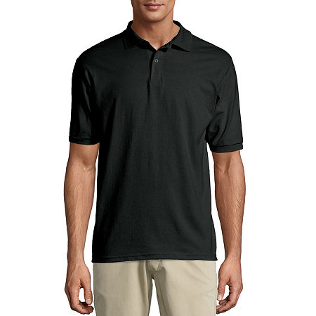 Hanes Ecosmart Mens Short Sleeve Polo Shirt, Xx-large, Black