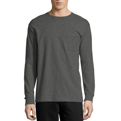 Hanes Mens Crew Neck Long Sleeve Active T-Shirt