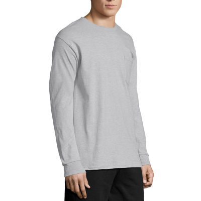 Hanes Mens Crew Neck Long Sleeve T-Shirt