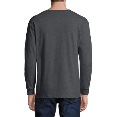Hanes Mens Crew Neck Long Sleeve Active T-Shirt