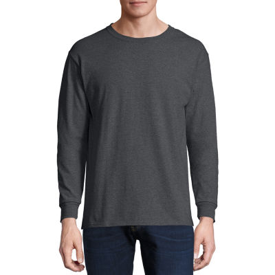 Hanes Mens Crew Neck Long Sleeve Active T-Shirt