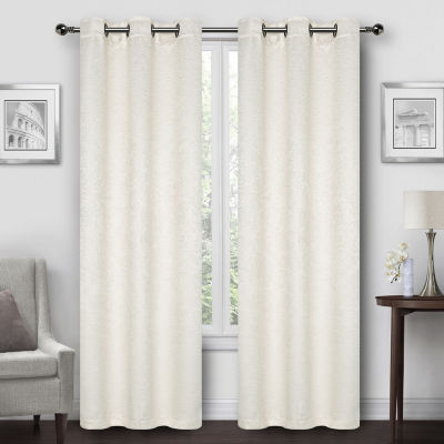 Regal Home Geo Lattice Energy Saving Embossed Blackout Grommet Top Set