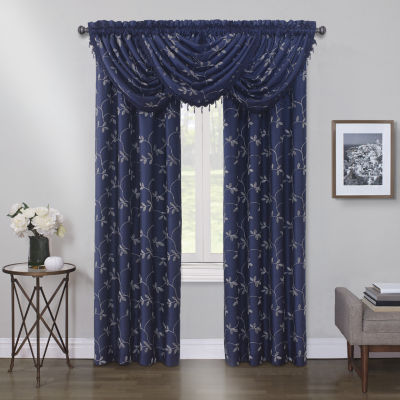 Max Blackout Mystique Rod Pocket Embroidered 100% Blackout Single Curtain Panel
